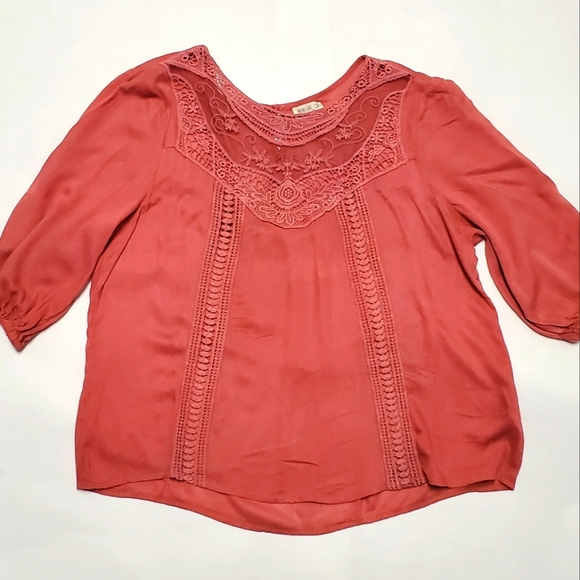 Midnight Sky, Blouse, Coral Pink, Size M - Picture 3 of 5